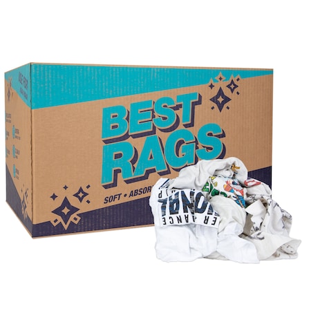 Monarch R2-W50 T-Shirt Reclaimed Rags White - 25lb Box R2-W50-25